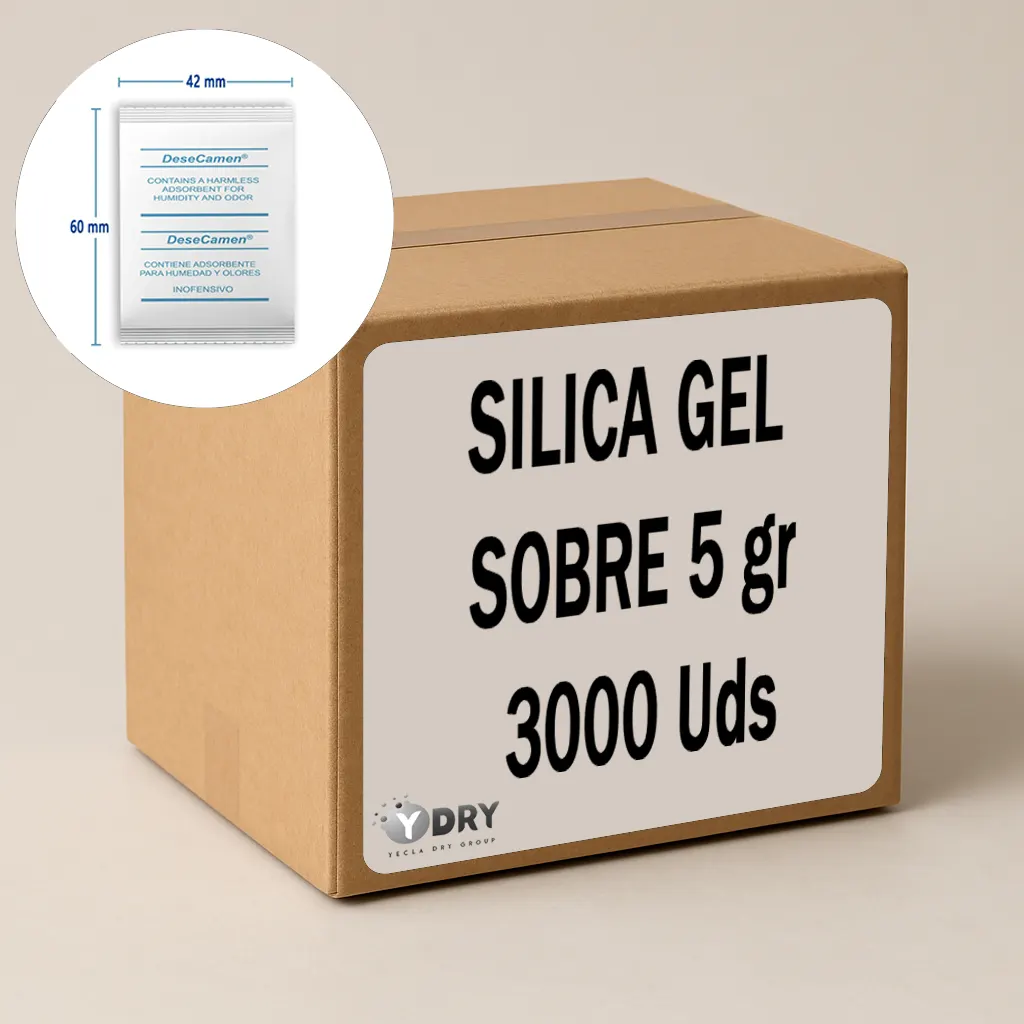 CAJA DE SILICA GEL SOBRE - 5 GR 3000 PIEZAS 2 CAJA DE SILICA GEL SOBRE - 5 GR 3000 PIEZAS