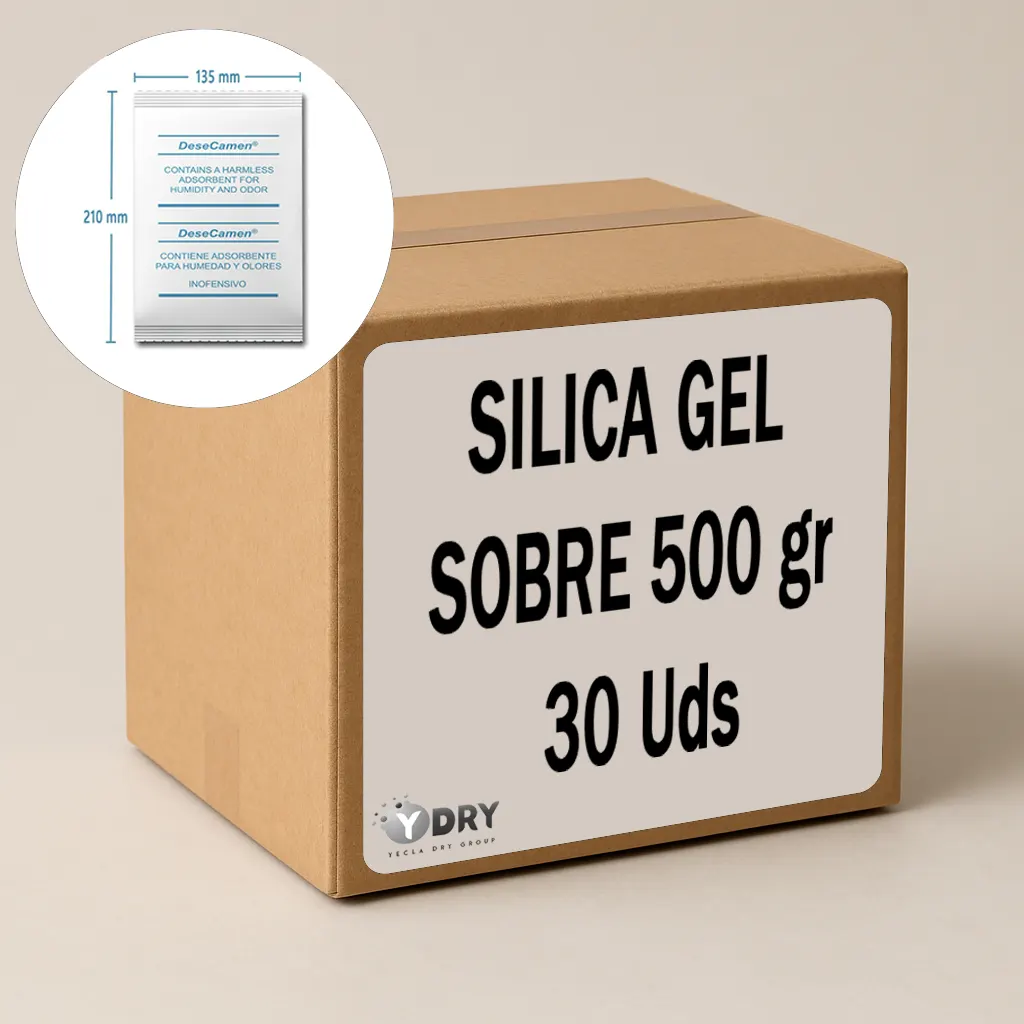 CAJA DE SILICA GEL SOBRE - 500 GR 30 PIEZAS 2 CAJA DE SILICA GEL SOBRE - 500 GR 30 PIEZAS