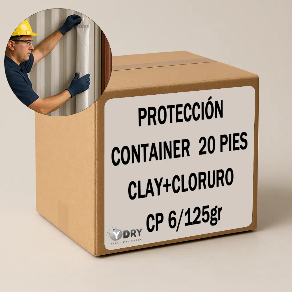 DESECANTE PARA CONTENEDORES MARÍTIMOS CLAY PEM HI CARGO 4 (4X120G) / 480G CLAY (PTDCPHCL480CG4S) 30UD 2 CLAYCLORURO CP 6 125GR