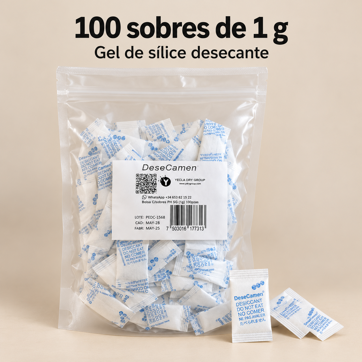 CAJA DE SILICA GEL 1gr 5000 uds -Bolsa DOYPACK 1 GR - 100 PIEZAS 3 CAJA DE SILICA GEL 1gr 5000 uds -Bolsa DOYPACK 1 GR - 100 PIEZAS - Imagen 2